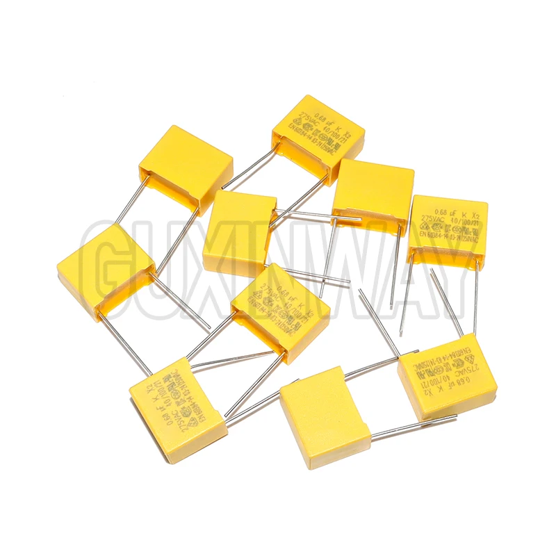 10 Uds X2 condensador de seguridad 15mm 275VAC 275V 0,022UF 0,047UF 0,1UF 0,15UF 0,22UF 0,33UF 0,47UF 0,68UF 1UF película de polipropileno