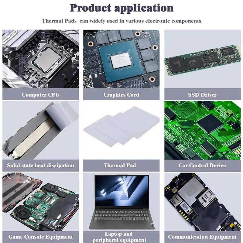 Upsiren 21W/mk 0.75/1.25/1.75mm GPU CPU Heatsink Cooling Conductive Silicone Pad High Quality Original Authentic Thermal Pad