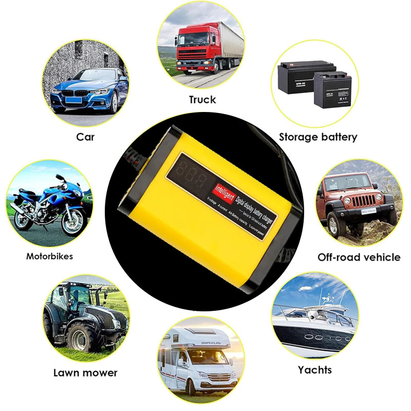 インテリジェントな車のバッテリー充電器,車のメンテナンスデバイス,鉛蓄電池,1セット,12v,2aに適しています