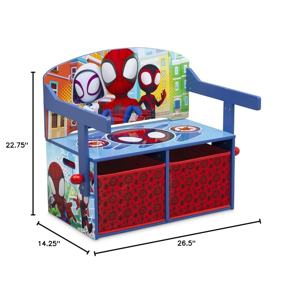 Kids Convertible Activity Bench with Storage - 3-in-1 Desk & Play Space, Greenguard Gold Certified for Ages 3+
