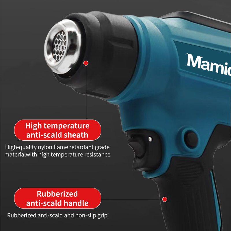 Mamidw Heteluchtpistool Krimpfolie Tool Heteluchtpistool Luchtdroger Solderen Thermische Blower LED-display Voor Makita 18v Batterij PIN