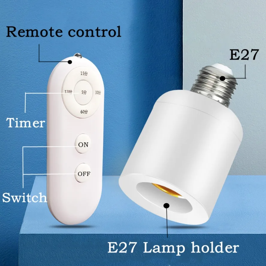 E27 controle remoto sem fio inteligente temporizador interruptor suporte da lâmpada 110v 220v 60w casa multi interruptor de luz quarto do bebê interruptor temporizador