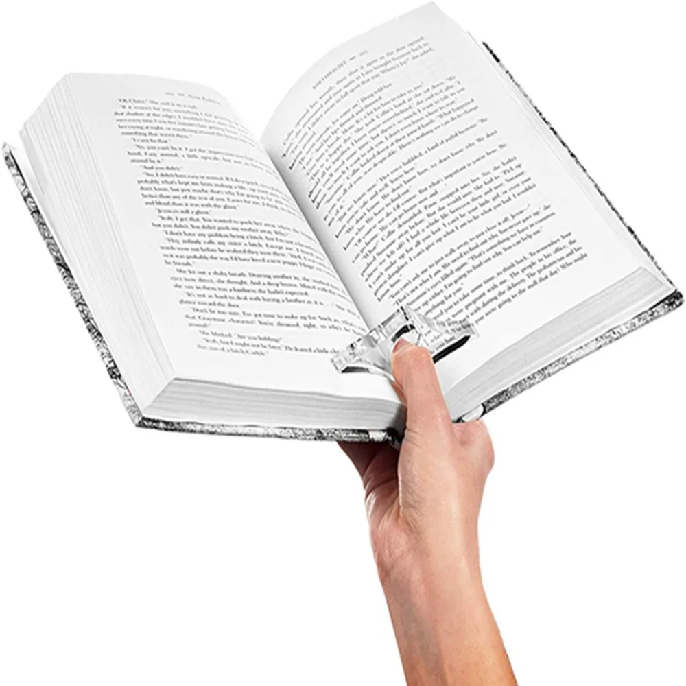 Multi-Function Acrílico Thumb Book Support, Marcador conveniente, Material escolar e de escritório, Titular da página, 1pc