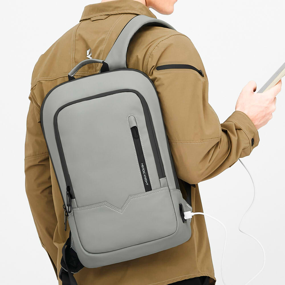 Mochila Heroic Knight para ordenador portátil de 14 "para hombre, mochila de negocios multifuncional, resistente al agua, carga USB, mochila de viaje de trabajo