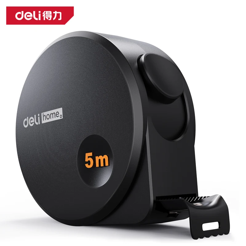 Deli 5M Measuring Tape Black Carbon Steel Material High Quality Multifunctional Household Woodworking Portable Measuring Tool