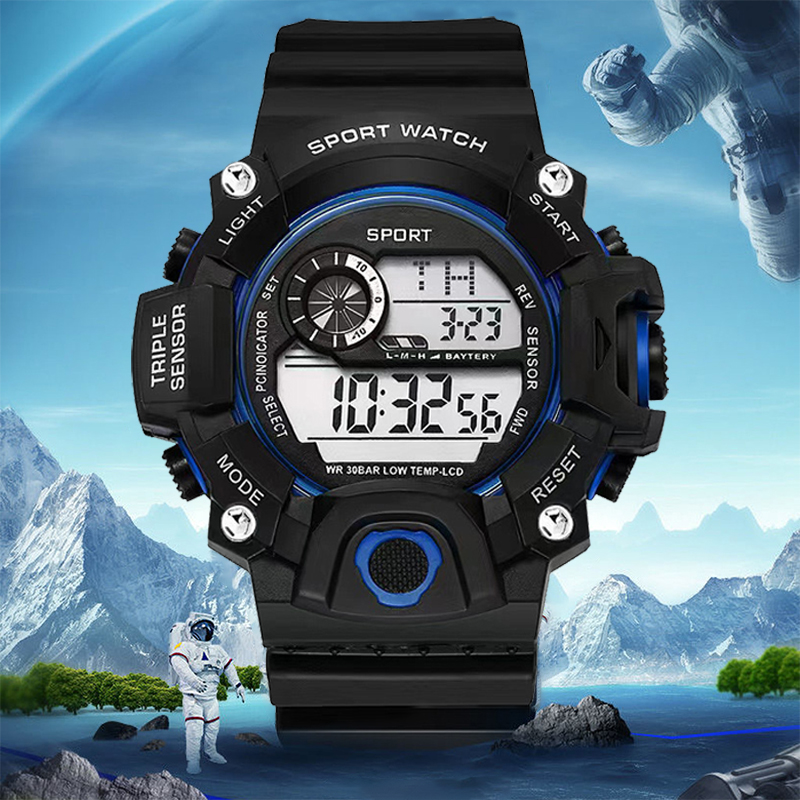 Reloj para hombre, reloj electrónico deportivo Digital con retroiluminación LED, alarma multifunción, cronógrafo con fecha, reloj deportivo para exteriores para hombre The m