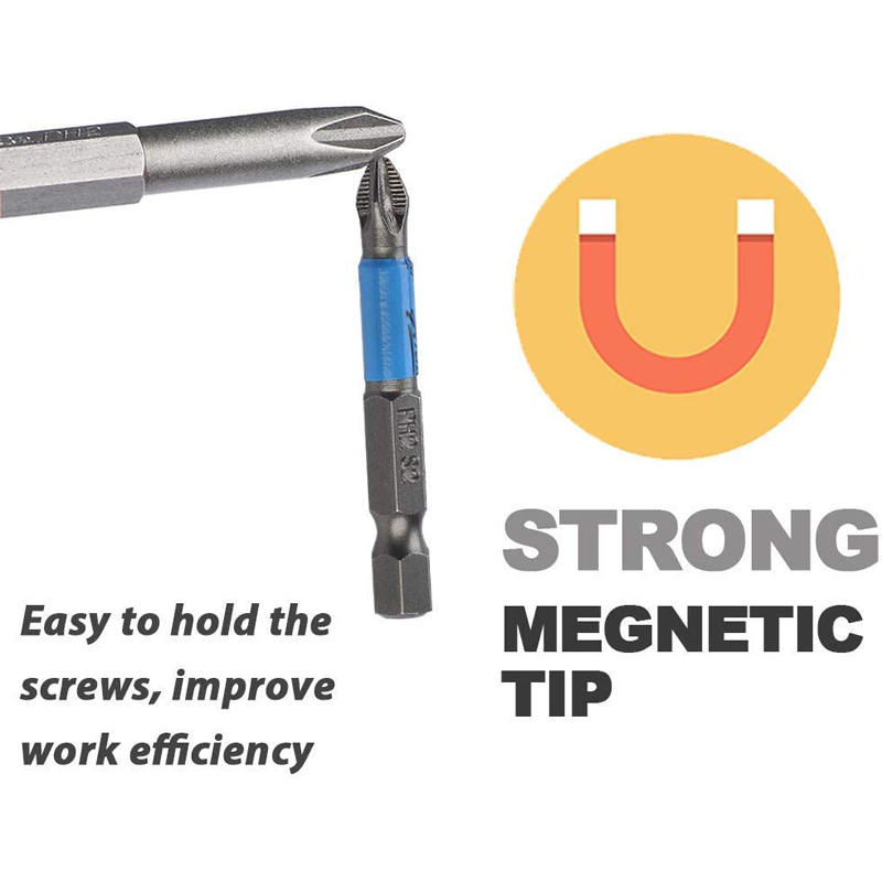 Conjunto de bits de chave de fenda magnética ph1 ph2 ph3 pz1 pz2 pz3 antiderrapante 1/4 hex haste caber mão broca elétrica ferramenta peça acessório