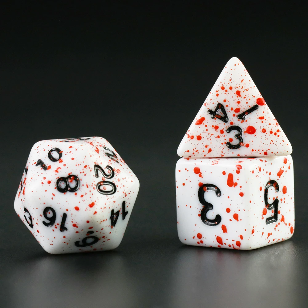 Acessórios para jogos de tabuleiro, cubos, dados acrílicos de alta qualidade, efeito sanguíneo exclusivo, mistura de cores, para entretenimento, jogos de mesa