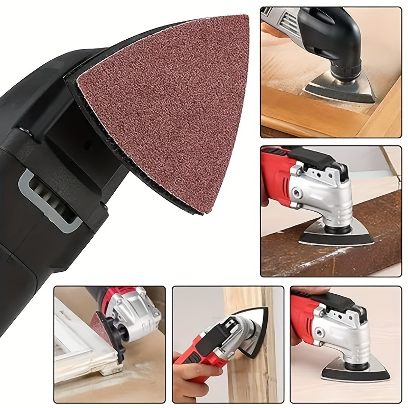 10/60Pcs Sanding Paper 90mm Triangular Hook & Loop Sandpaper Triangle Fit Oscillating Multi Tool Sanding Pad Multi Grit