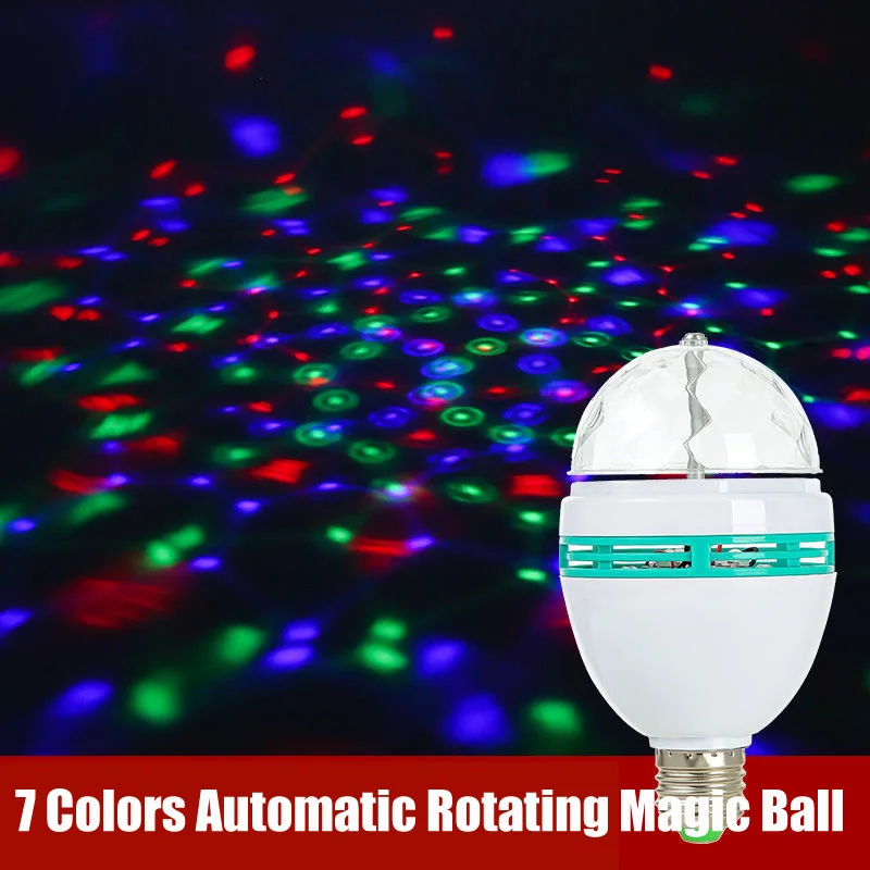 Multicolor Stage Effect Lighting Atmosphere Rotating E27 light bulb Automatic Disco KTV DJ Magic Ball Lampe dancing Home Party