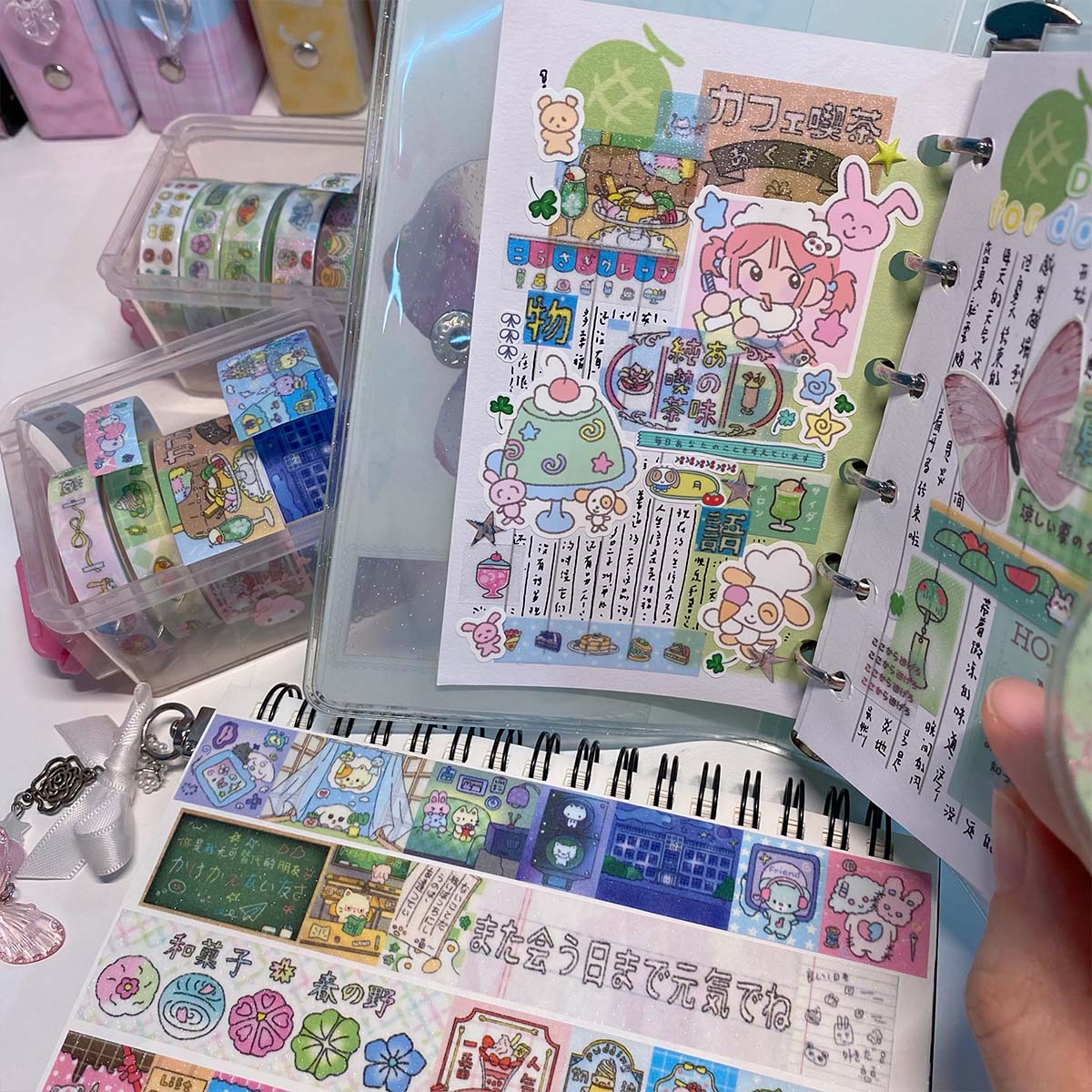 WAKAWAKA Decorative Washi Tape Ancient Dream Core Brushed Flash Film Masking Tape for Scrapbook Journal Planner Decal Material