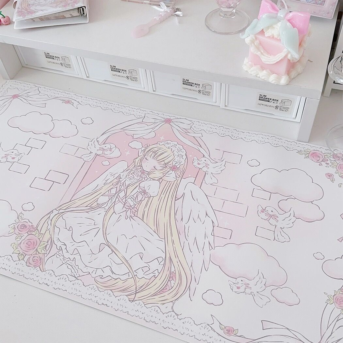 Large Cartoon Mouse Pad Waterproof Gaming Computer Table Mat Kawaii Mouse Mat Desk Costers Office Stationery Desk Organizer