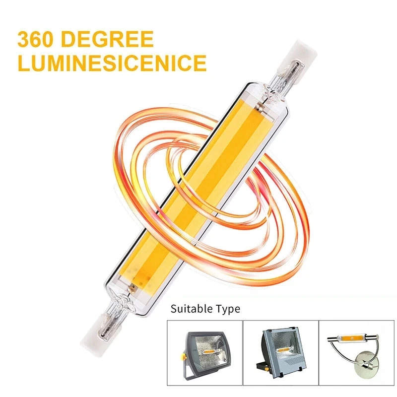 R7S LED COB หลอดไฟ 78 มม.118 มม.หลอด High Power AC110V 220V บ้านเปลี่ยนหลอดฮาโลเจน