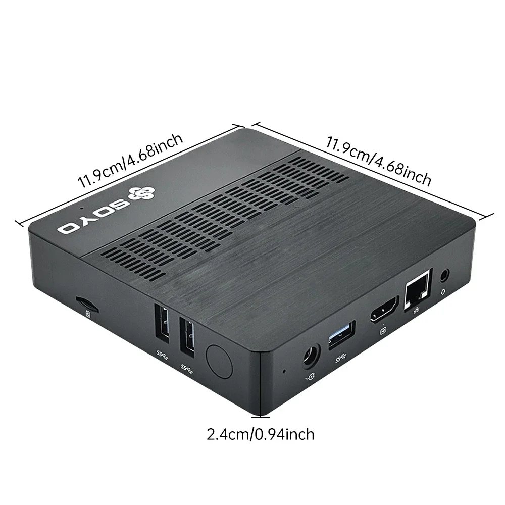 Soyo novo mini pc m2 intel n4000 cpu 6g ram 64g rom vga usb3.0 suporte m.2 win11pro computador portátil desktop wifi bt4.2 minipc