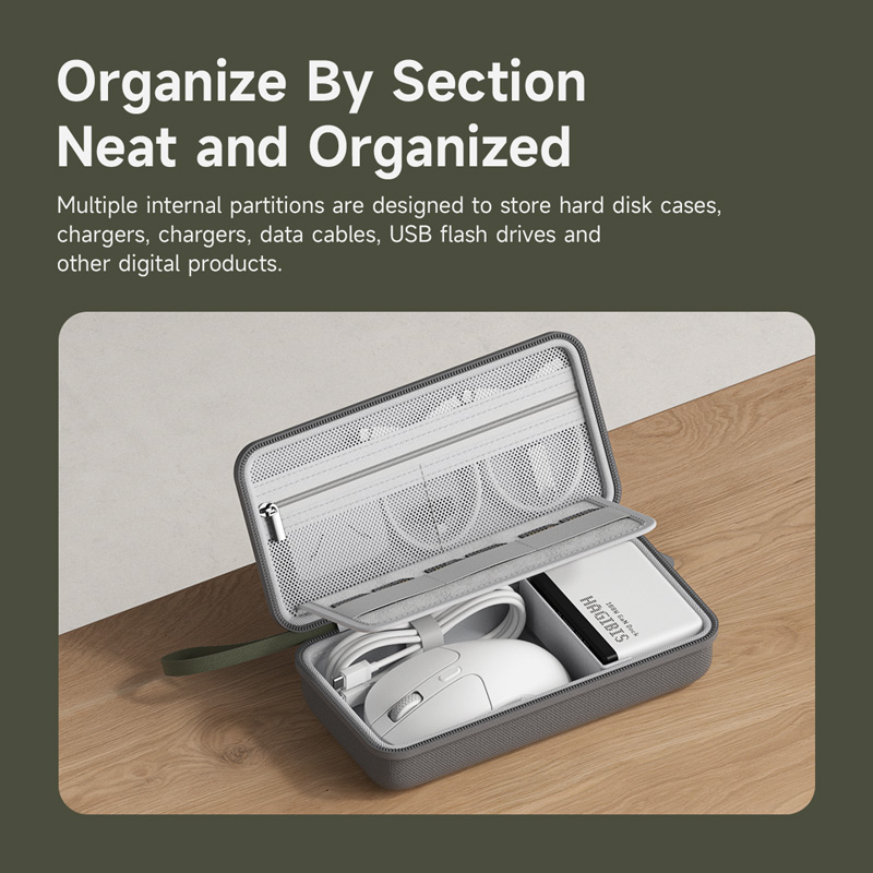 ハギビス 電子オーガナイザー トラベルケーブルオーガナイザー バッグポーチ ポータブルキャリーケース ケーブル充電器 SDカード マウス パワーバンク用