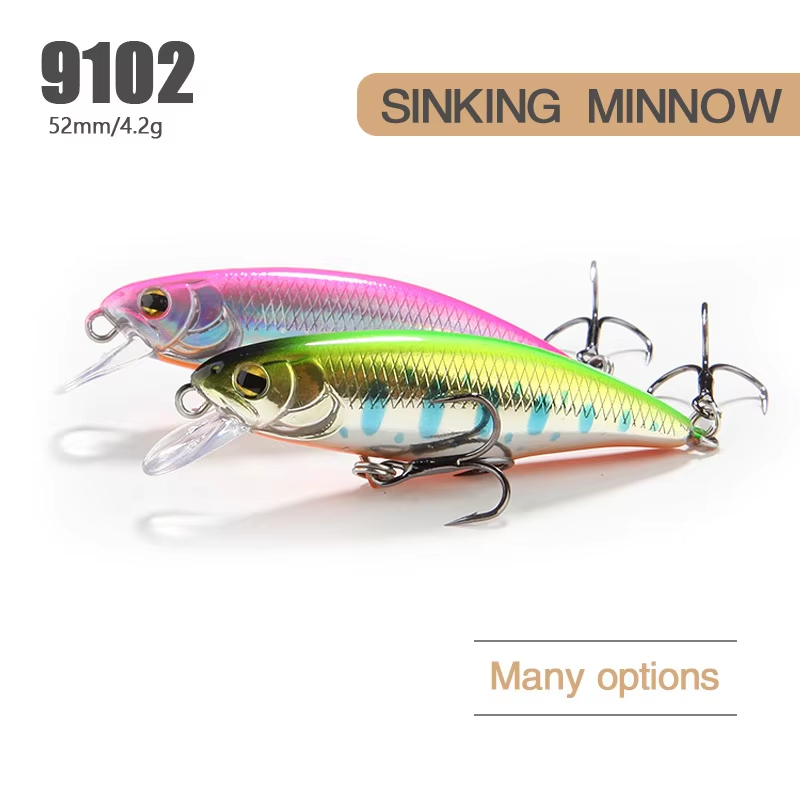 Japan Hot Model Sinking Minnow Vissen Lokt 52mm 4.5g Jerkbait Bass Pike Carkbait Wobblers Swimbait Professionele Harde aas
