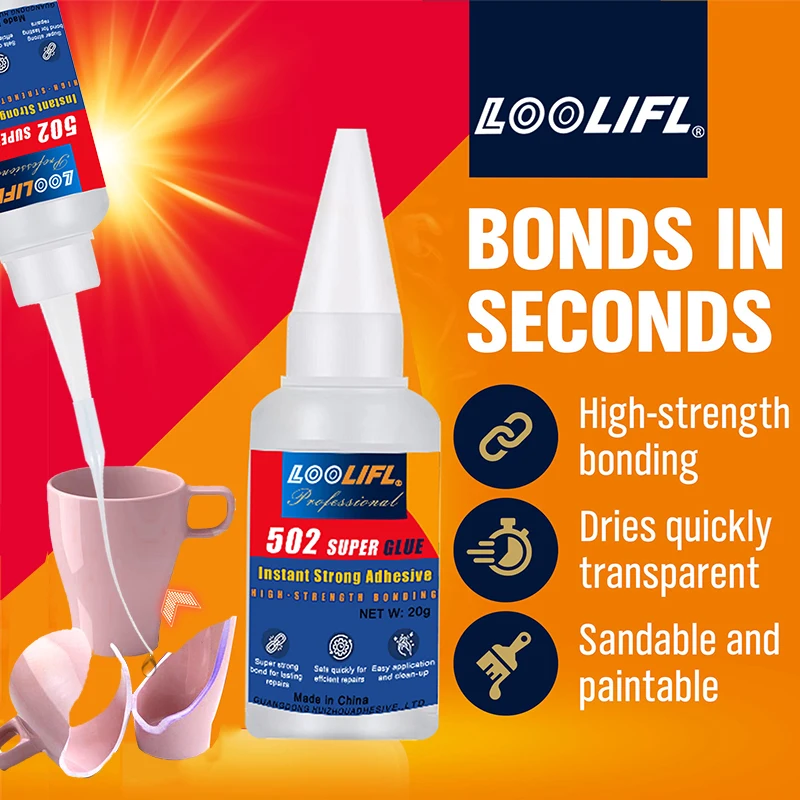 502Super Adhesive Multi functional Adhesive, used for metal, plastic, daily maintenance, DIY, and small-scale process repairs20g