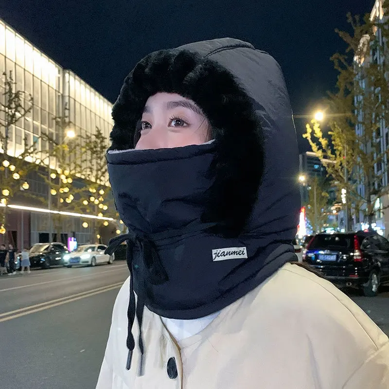 2025 Passamontagna termico per climi freddi Sciarpa invernale con cappuccio antivento Cappello unisex in peluche Scaldacollo Maschera da sci per attività all'aperto