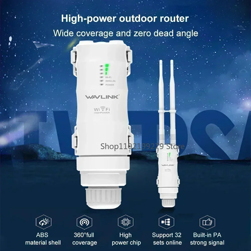 2025 Wavlink Ad Alta Potenza AC1200 Esterna Impermeabile Senza Fili WiFi Ripetitore AP/WiFi Router Dual Dand 5G Antenna di Prolunga A Lungo Raggio