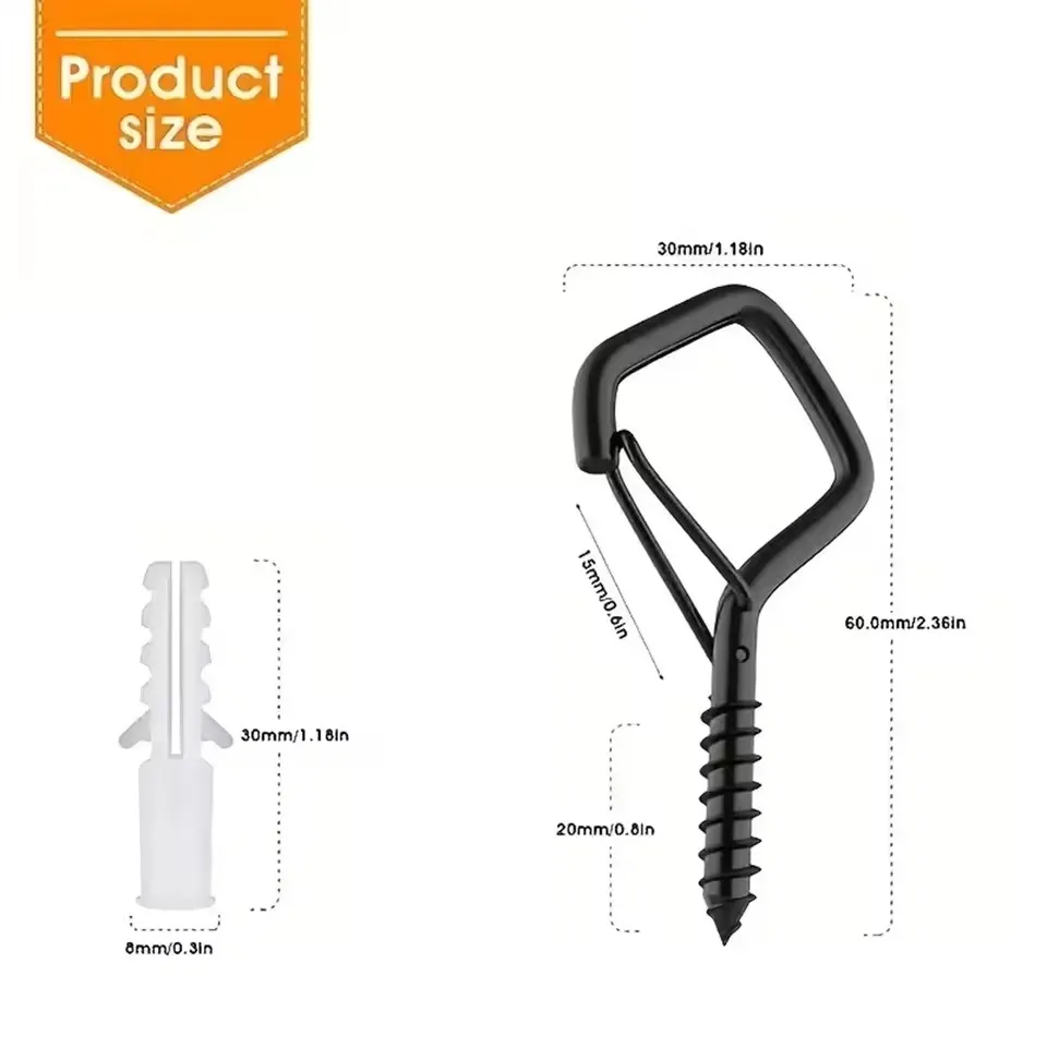 1/5/10-Pcs Square Snap Safety Hooks: Sturdy Anti-Drop Hanging with Buckles for Bonsai
