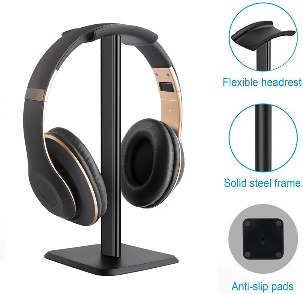 Soporte Universal de aluminio para auriculares, soporte de Metal para auriculares, reposacabezas Flexible, colgador de auriculares de moda