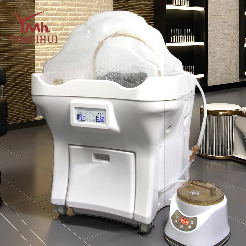 White Head Spa Fiberglass Bed Head Shampoo Bowl Hair Spa Washing Shampoo Basin Portable Head Spa Sink