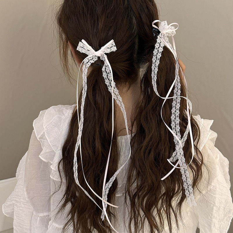 Clearance_Cinta para el pelo con lazo de encaje para mujer y niña, tocado encantador, banda para Sauna, accesorios para el cabello, adorno, nueva ropa para Sauna, 2 piezas_Contin