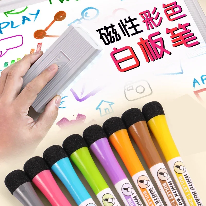 8 Màu Từ Tính Khô Tẩy Xóa Dấu Mỹ Đầu Từ Tính Xong Xóa Được Viết Bảng Trắng Bút Cho Bé Giáo Viên Văn Phòng Học Sinh Lớp Học