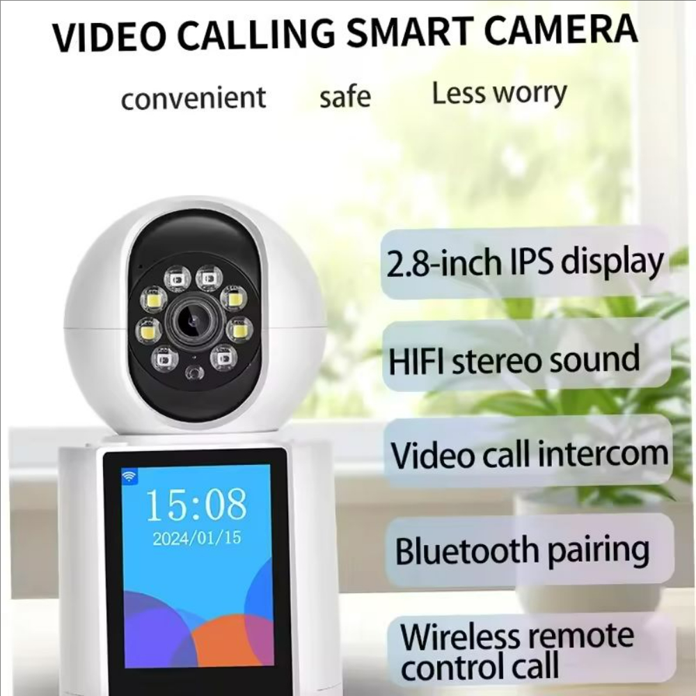 V360 pro 2K 5MP WiFi Camera CD CARD/2.4 Inch Screen Video Call Answer AI Detect Two Way Audio Color Night Vision 2MP Indoor