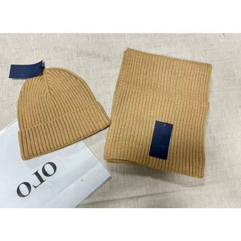 Hat and Scarf Two-piece Set Knitted Hat Versatile New Autumn and Winter Solid Color Scarf