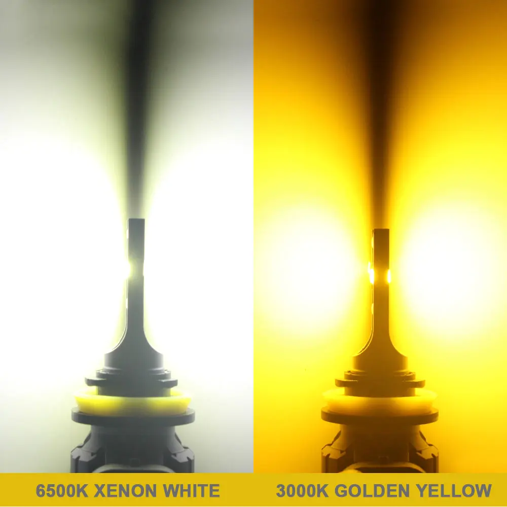 BMTxms 2 peças canbus h11 h8 lâmpadas led de neblina 9006 hb4 hb3 9145 h10 h16 h27 880 881 led csp drl lâmpada de carro branco amarelo e2 12000lm