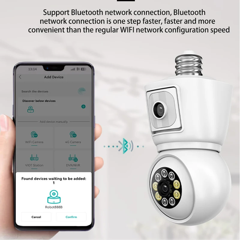 ICSEE 4K 8MP E27 bombilla WiFi cámara de doble lente pantalla Dual seguimiento automático Audio bidireccional visión nocturna en Color cámara de vigilancia de 4MP