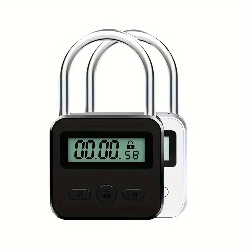 Minuterie Cadenas Écran LCD HD, Ajout d'un Rétro-Éclairage, Alliage de Zinc, 99 Heures Max, Minuterie Super Longue Veille, Anti-dépendance, Serrure Électronique