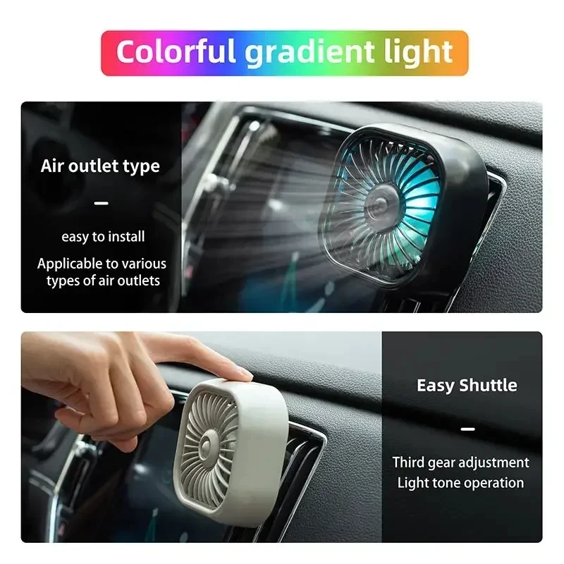 Mini-autoventilatieventilator Snelle koeling Energiezuinig USB-aangedreven - Draagbaar Levendige kleuren Eenvoudige installatie