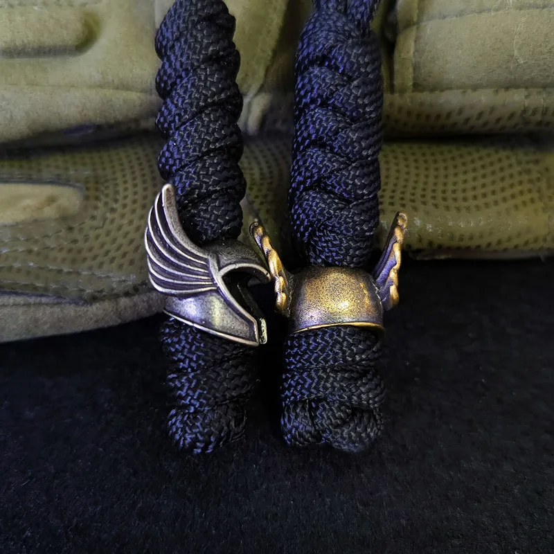 EDC Retro Paracord cierre paraguas cuerda casco de caballero máscara DIY cuchillo trenzado cuentas cordón accesorios al aire libre