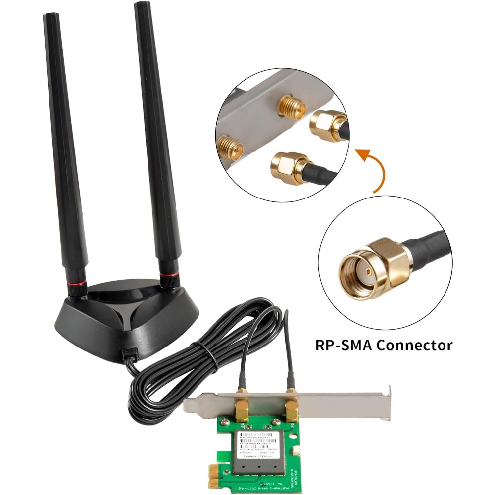 Antena wi-fi com base magnética forte, 2.4ghz, 5ghz, para roteador, pc, computador desktop, pci-e, wi-fi, 6e, cartão, wi-fi, placa-mãe para jogos