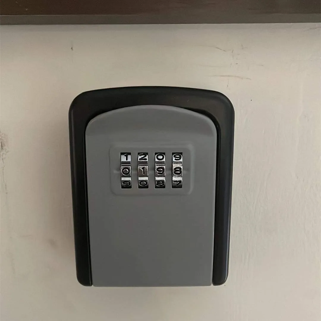 กล่องล็อคกุญแจติดผนังสังกะสีอัลลอย Key ปลอดภัยกล่อง Weatherproof 4 Key Storage กล่องล็อคความปลอดภัยในร่มกลางแจ้ง