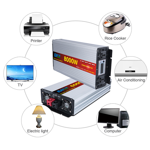 Easun Power Pure Sine Wave Inverter 8000w Dc To Ac Car Inverter 12v 220v Invertor Power 8KW 24V 48V