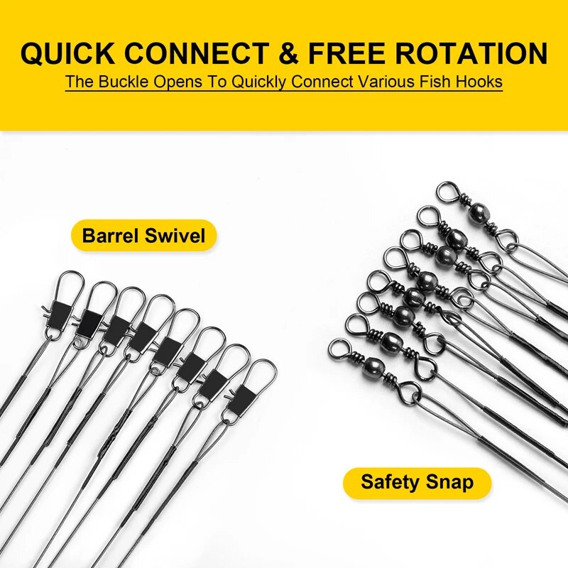 20PC Anti Bite Staal Vislijn 15/20/25/30cm Staaldraad Leider Met Swivel Vissen accessoire Vissen Draad Olta Leadcore Leash