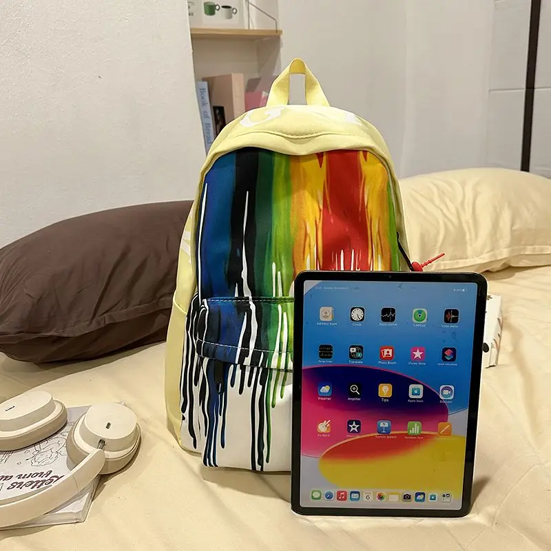 새로운 낙서 학교 Satchel 남여 캐주얼 데이 팟 경량 여성 백 가방 디자이너 상어 학교 가방 십대 소녀 소년 대학
