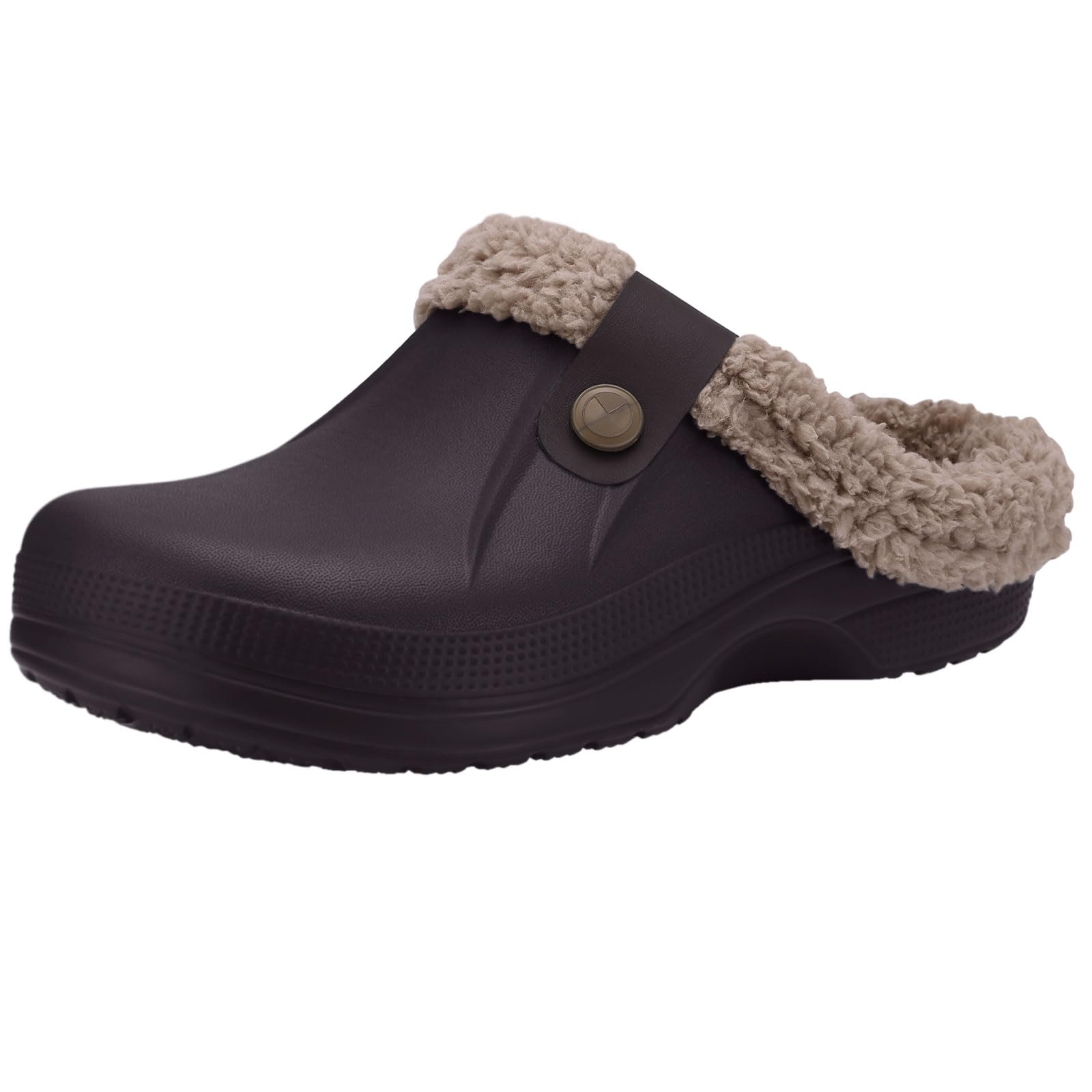 Kidmi klassische Pelzschuhe für Männer und Frauen, gefütterte Clogs, wasserdichte Schuhe, Winter-Fuzzy-Hausschuhe für Damen und Herren, Innen- und Außenschuhe