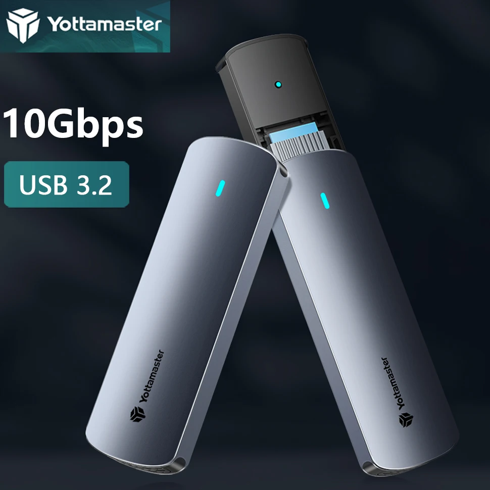 Yottamaster M.2 NVMe/SATA carcasa de disco duro de protocolo Dual tipo C USB3.2 Gen2 10Gbp SSD caja externa NGFF HD caja de almacenamiento