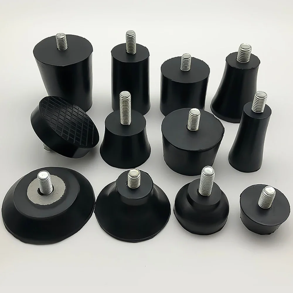 4 pçs m6 m8 borracha ajustável pés almofada com parafuso cadeira de mesa balck nivelamento pé almofada móveis perna anti-choque protecti