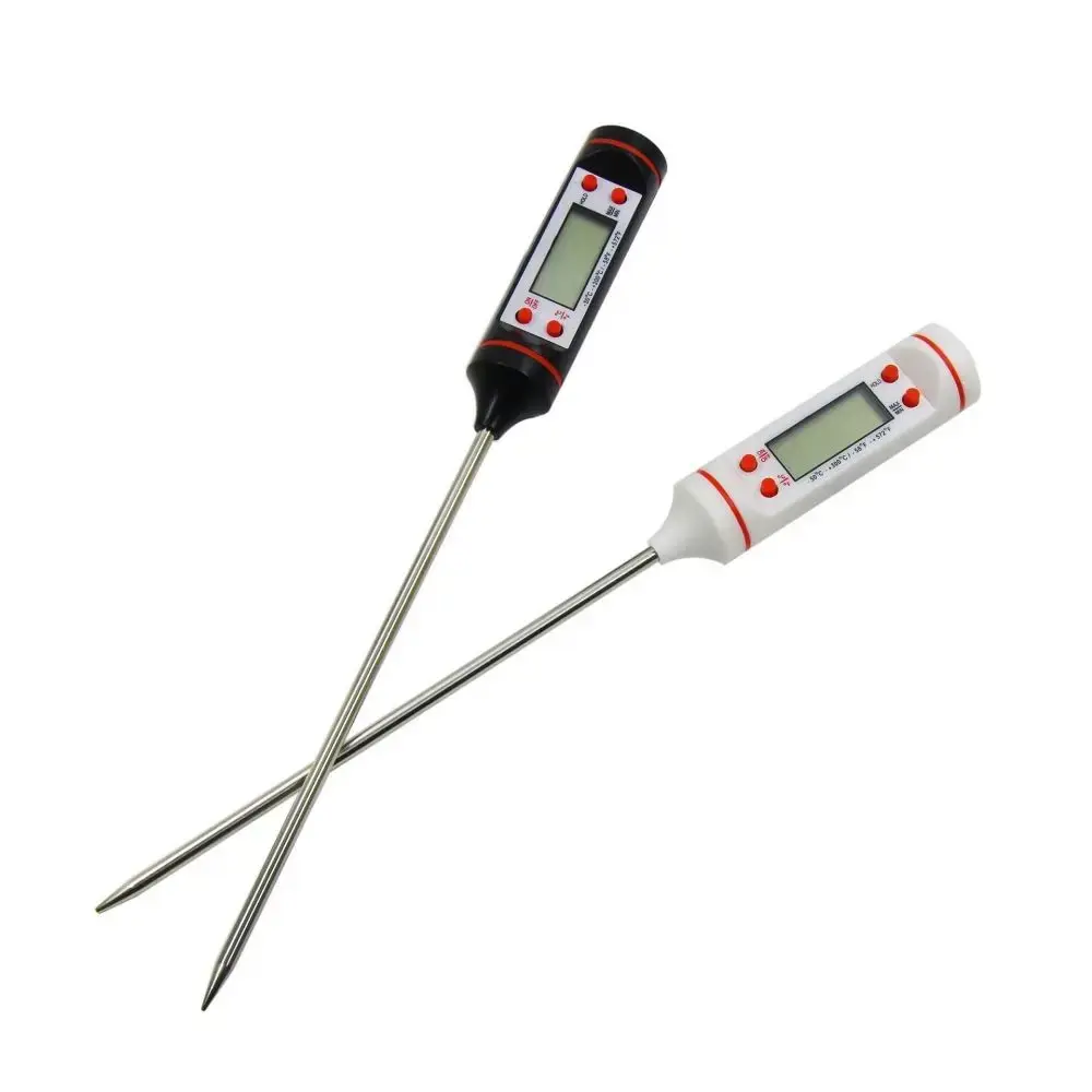 Digitales Lebensmittelthermometer, elektronische Sonde mit LCD-Display für Küche, Backen, Kochen und Grillen, Flüssigkeitstemperaturmessgerät