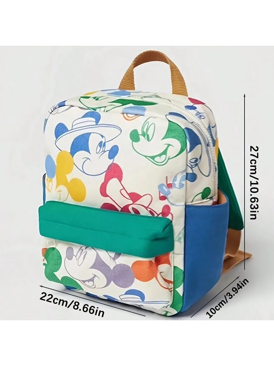 Mochila de dibujos animados de Mickey Mouse de Disney, impermeable y resistente a la suciedad, linda e informal, mochila de viaje al aire libre