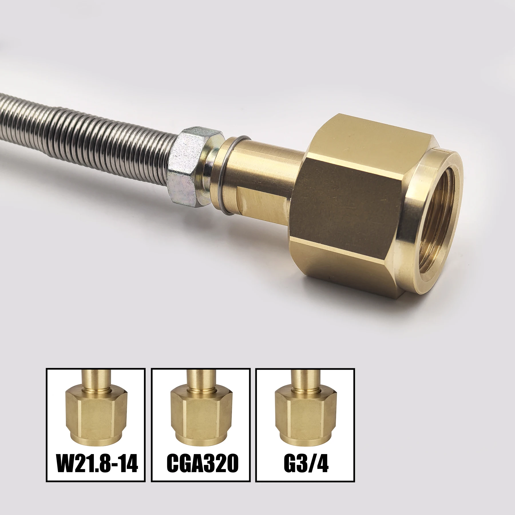 Carbon Dioxide Cylinder Bottle Tank HPA Fill Station Refill Charging Adapter With 40inches/100cm Hose Connector W21.8, CGA320