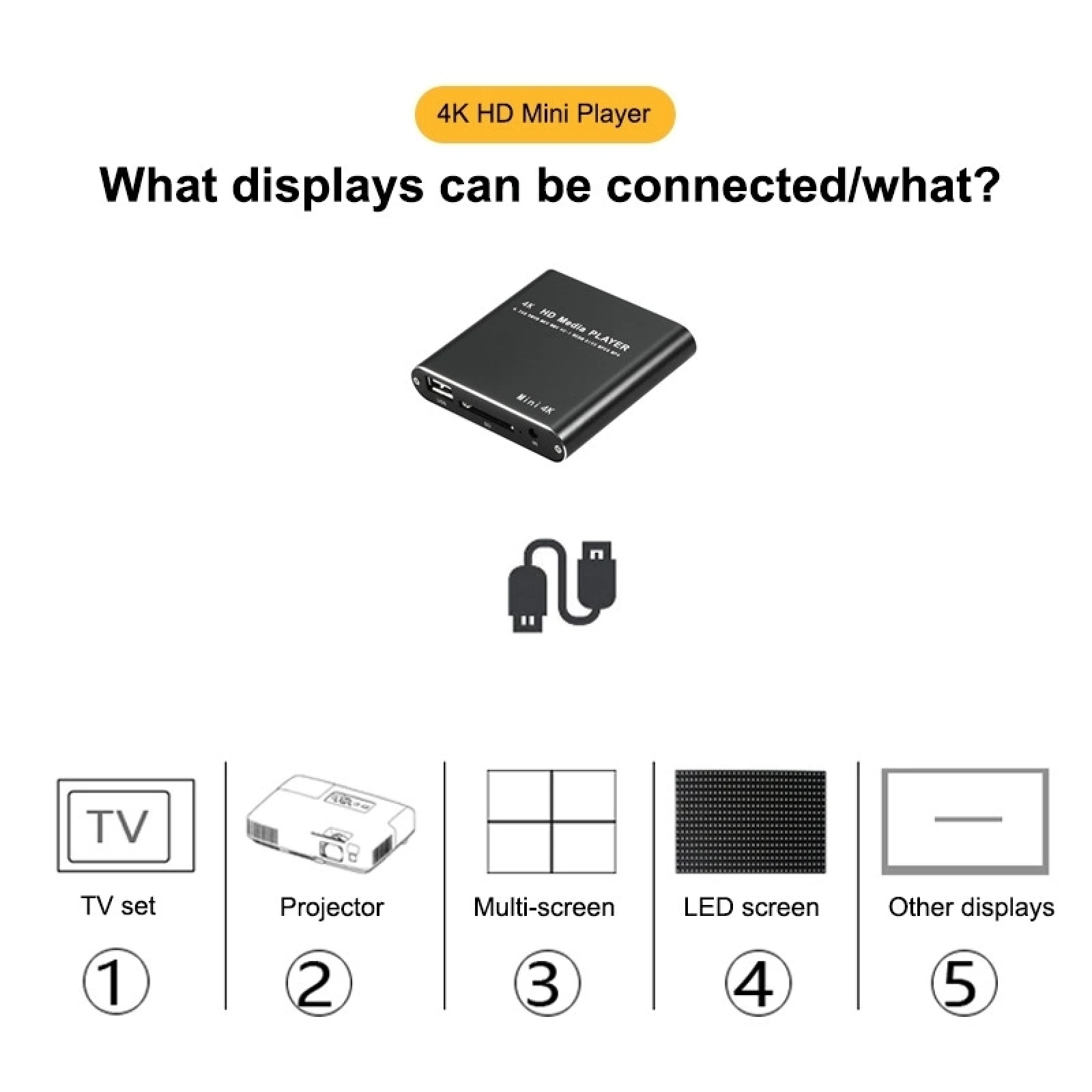 X9 HD Multimedia Speler 4K Video Loop USB Externe Mediaspeler AD Speler Auto Looping Afspelen Video Reclame TV Speler