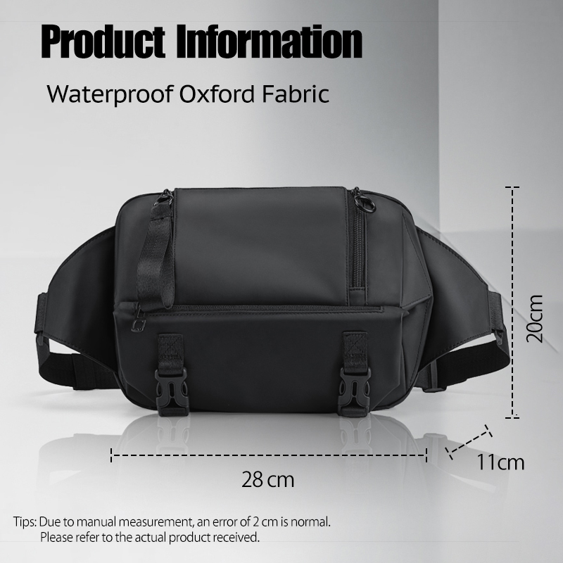 Men's Waterproof Crossbody Chest Bag with Tablet Pocket, Durable Lightweight Sling Pack Shoulder Backpack for Travel Outdoor