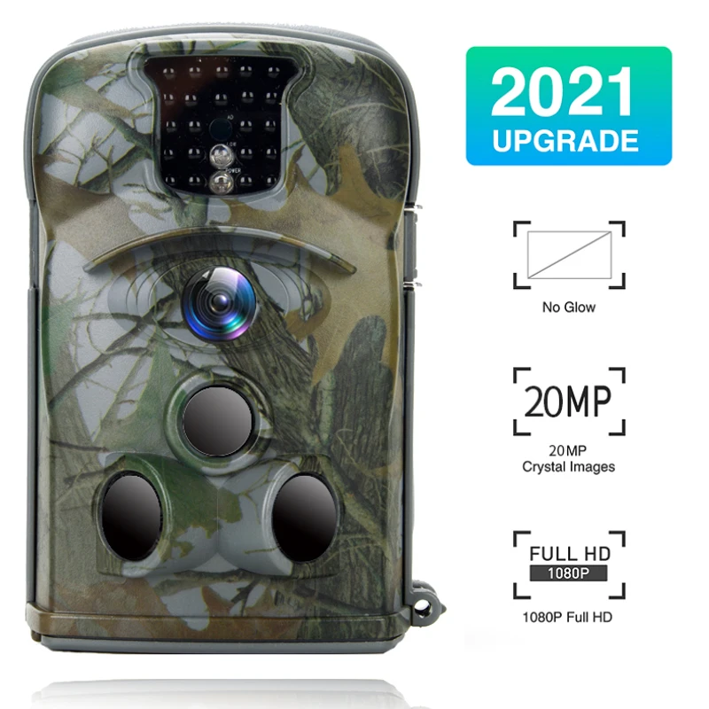 Cámara de caza HD de 20MP y 1080P para exteriores, visión nocturna, foto, videovigilancia, cámara de rastreo de vida silvestre IP66, trampas fotográficas impermeables