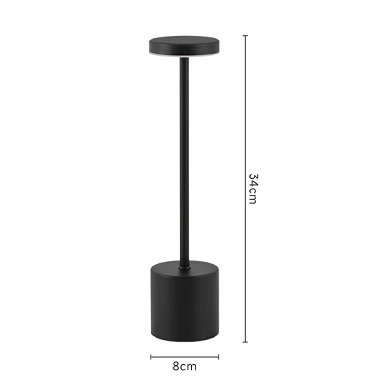 Metalowa lampa z czujnikiem dotykowym Akumulatorowa lampa biurkowa Lampa stołowa LED 3 kolory Kreatywne oświetlenie otoczenia Bar Dekoracja pokoju Lampka nocna